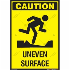 Caution Uneven Surface Signs in Portrait