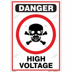 High Voltage Sign in Portrait